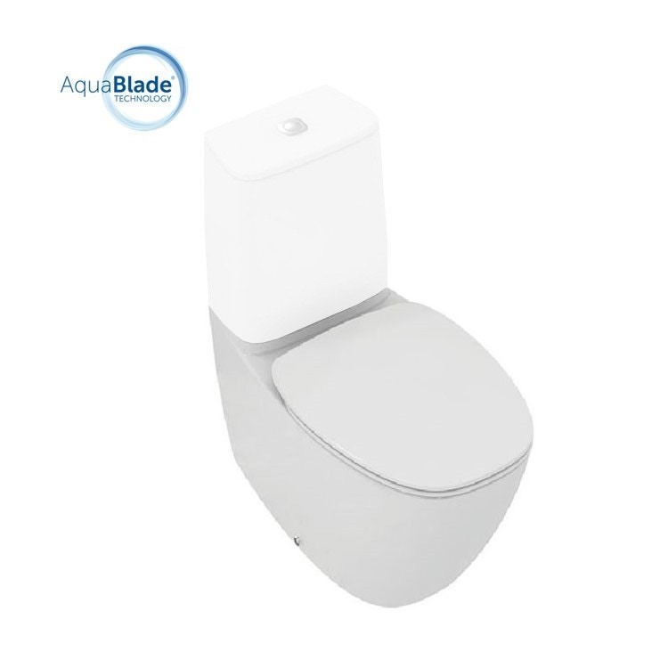 Immagine di Ideal Standard Dea Vaso per cassetta AquaBlade® completo di sedile slim a sgancio rapido, fissaggi nascosti, completo di sedile, bianco T349601