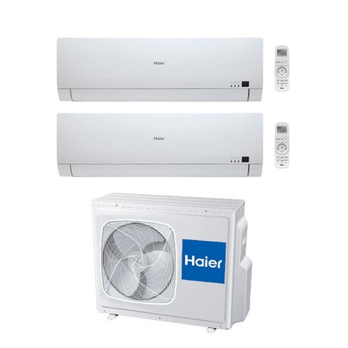 Immagine di Haier BREZZA Climatizzatore dual split inverter | unità esterna 5 kW unità interne 12000+12000 BTU 2U18FS2ERA(S)+2xAS12BS4HRA