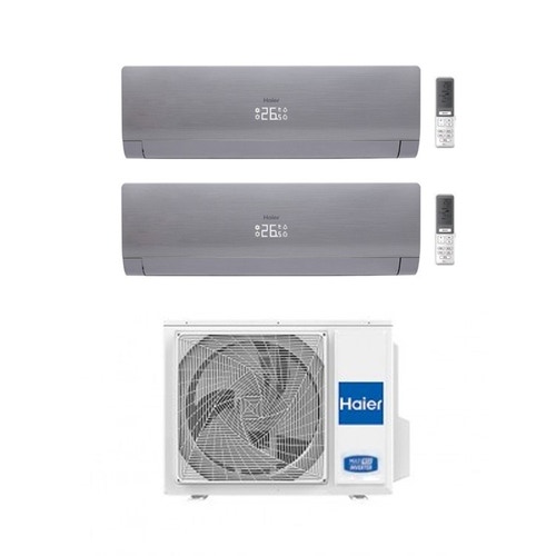Immagine di Haier NEBULA GREEN Climatizzatore dual split inverter, grigio | unità esterna 5 kW unità interne 12000+12000 BTU 2U50S2SM1FA+2xAS35S2SN3FA