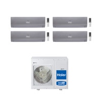 Immagine di Haier NEBULA GREEN Climatizzatore quadri split inverter, grigio | unità esterna 7 kW unità interne 7000+7000+7000+7000 BTU 4U70S2SH1FA+4xAS20S2SN3FA