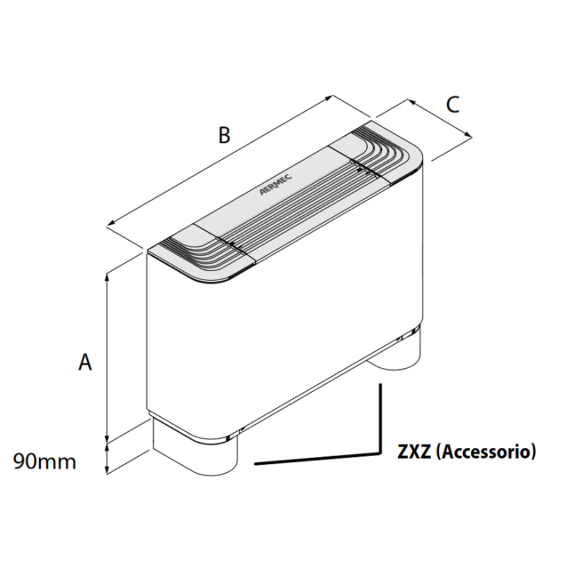 Immagine di Aermec Coppia di piedini estetici e strutturali per serie FCZ e FCZI ZXZ