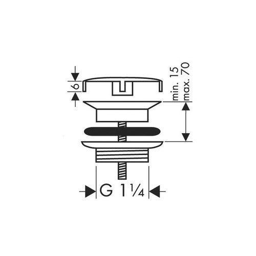 Immagine di Hansgrohe Set scarico sempre aperto per lavabo, finitura cromo 50001000