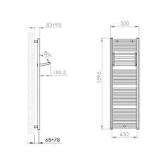Immagine di Deltacalor ECO STYLO scaldasalviette stendino bianco h 1600 mm  STEC160050B