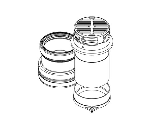 Immagine di Beretta Adattatore scarico fumi B23 sdoppiato Ø 80 con presa aria 20129768