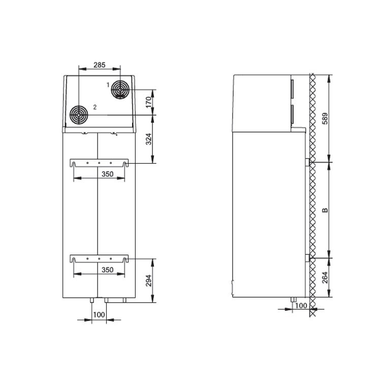 Immagine di Beretta ACQUAZENIT 80 E Pompa di calore sanitaria murale, bollitore 80 litri campo di lavoro -7°C +35°C 20075569