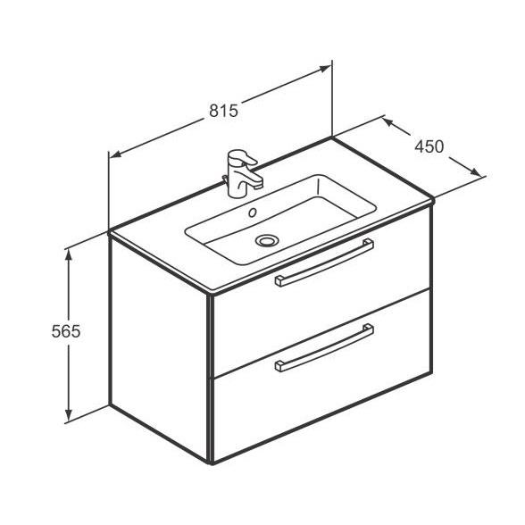 Immagine di Ceramica Dolomite GEMMA 2 mobile sospeso da 80 cm con lavabo incluso, rovere chiaro J5274OS