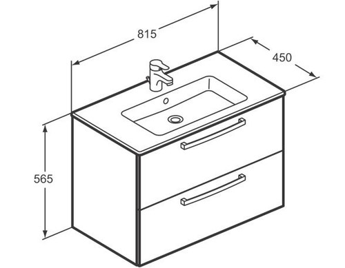 Immagine di Ceramica Dolomite GEMMA 2 mobile sospeso da 80 cm con lavabo incluso, bianco laccato lucido J5274WG