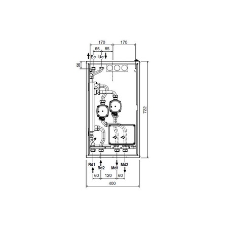 Immagine di Beretta CONNECT LOW ENERGY 2D LE con separatore verticale e 2 zone dirette 20083969