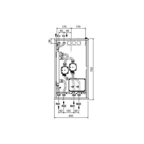 Immagine di Beretta CONNECT LOW ENERGY 2D LE con separatore verticale e 2 zone dirette 20083969