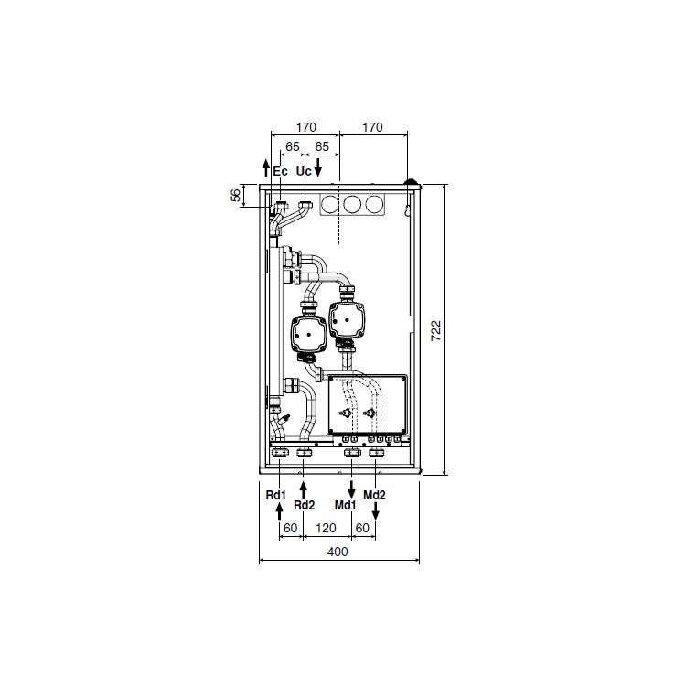 Immagine di Beretta CONNECT LOW ENERGY 2D LE con separatore verticale e 2 zone dirette 20083969