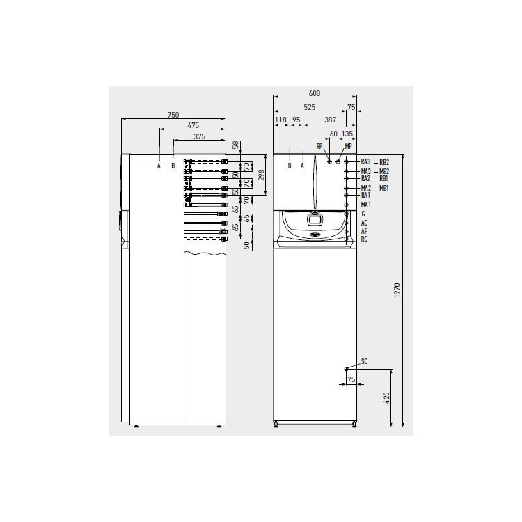 Immagine di Immergas HERCULES SOLAR 200 CONDENSING ErP (GPL) Caldaia basamento a condensazione con boiler 200 litri 3.025495GPL