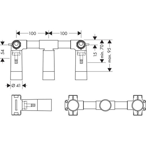 Immagine di Axor Corpo incasso per rubinetteria 3 fori a parete 10303180