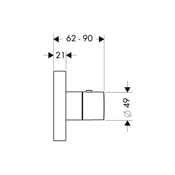 Immagine di Axor SHOWERSOLUTIONS modulo termostatico 120/120, ad incasso, Square, finitura cromo 10755000