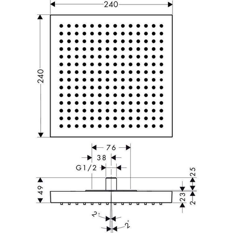 Immagine di Axor SHOWERSOLUTIONS soffione doccia 240/240, 1 jet, senza braccio, finitura cromo 10924000
