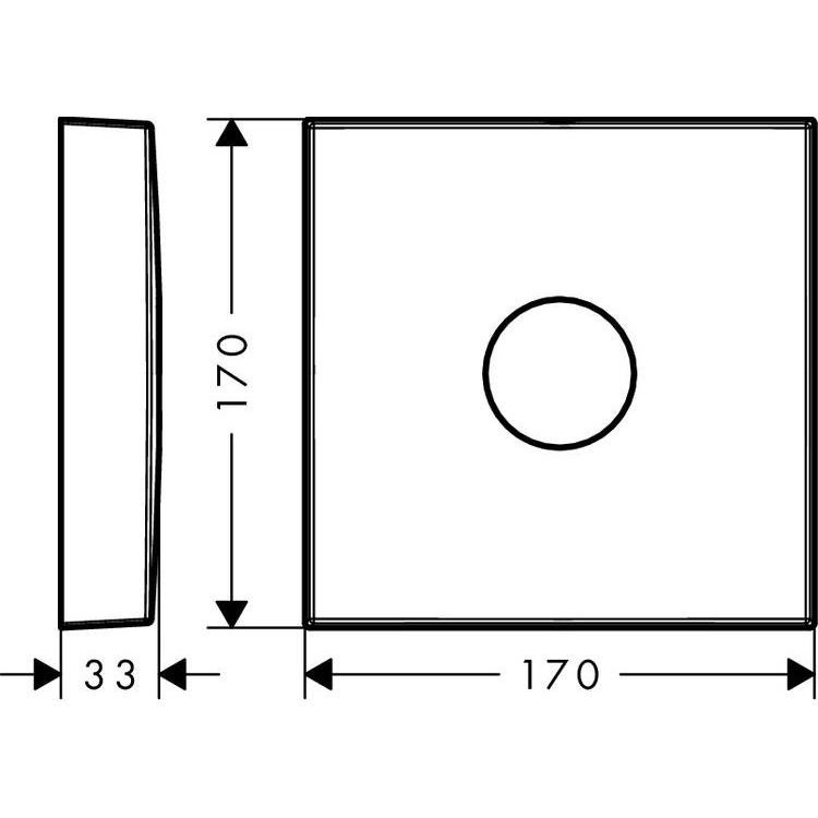 Immagine di Axor Placca distanziale quadrata 1 foro, finitura cromo 14964000