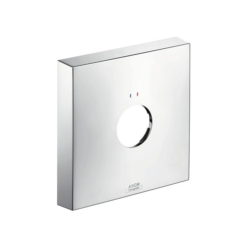 Immagine di Axor Placca distanziale quadrata 1 foro rosso/blu finitura cromo 14965000