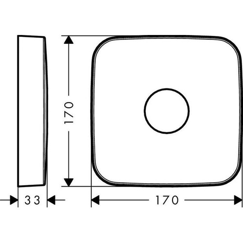 Immagine di Axor Placca distanziale arrotondata 1 foro, finitura cromo 14971000
