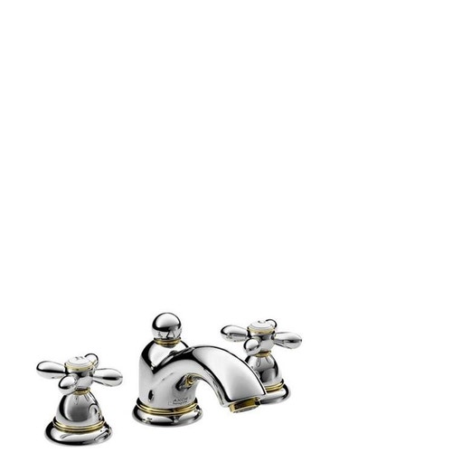 Immagine di Axor Carlton Rubinetteria classica 3 fori lavabo maniglia a croce 50, finitura cromo/oro optic 17133090