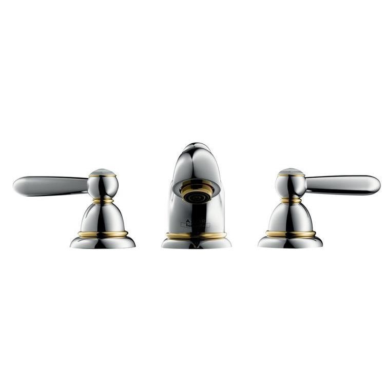 Immagine di Axor Carlton Rubinetteria classica 3 fori lavabo maniglia a leva 50, finitura cromo/oro optic 17135090