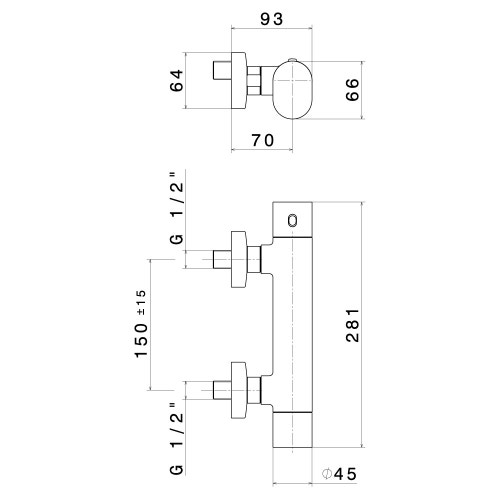 Immagine di Linfa Miscelatore termostatico per esterno doccia. 67049.05.013