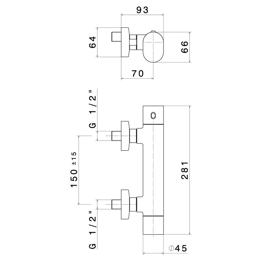 Immagine di Linfa Miscelatore termostatico per esterno doccia. 67049.05.033