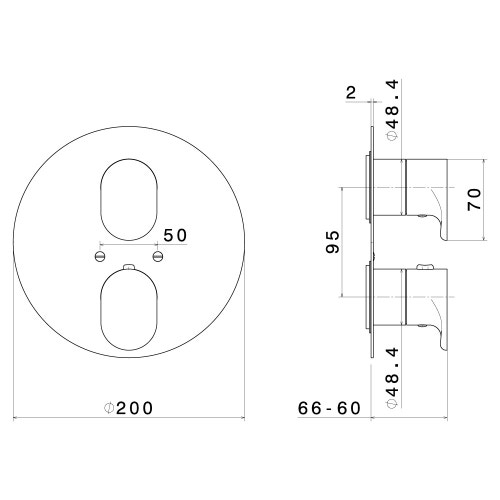 Immagine di Linfa Miscelatore termostatico ad incasso per doccia, con rubinetto d’arresto. 67064E.21.018