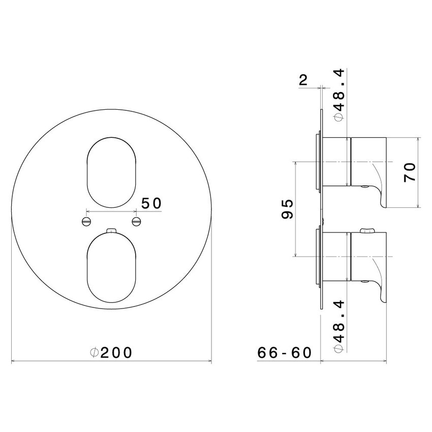 Immagine di Linfa Miscelatore termostatico ad incasso per doccia, con rubinetto d’arresto. 67064E.02.007