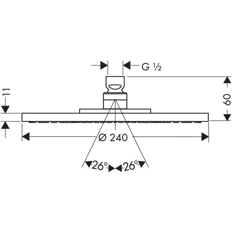 Immagine di Axor STARCK soffione doccia 240, 1 jet, piatto, finitura cromo 28494000