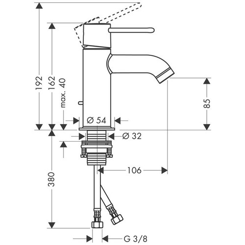 Immagine di Axor Uno² Miscelatore monocomando lavabo 90, finitura cromo 38020000