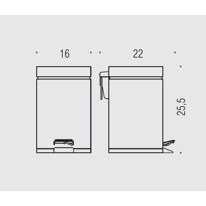 Immagine di Colombo Design Black & White poubelle (L3), ecopelle nero B9210 EPN