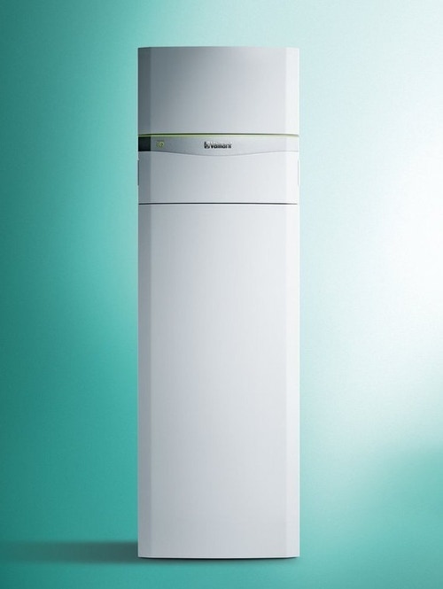 Immagine di Vaillant flexoCOMPACT exclusive VWF 118/4 400V Pompa di calore geotermica a basamento soluzione salina/acqua, trifase con bollitore ACS integrato 0010016700