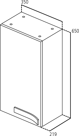 Immagine di Ideal Standard STRADA Pensile 350x218x648 mm con anta a sinistra,chiusura ammortizzata, Finitura Bianco laccato lucido K2732WG