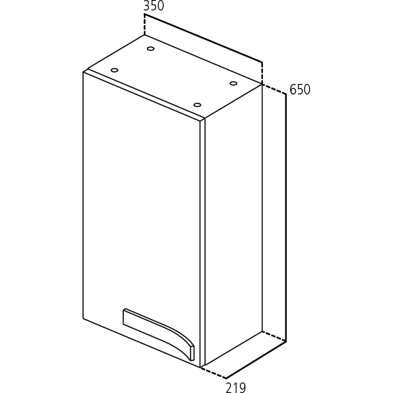 Immagine di Ideal Standard STRADA Pensile 350x218x648 mm con anta a sinistra,chiusura ammortizzata, Finitura Bianco laccato lucido K2732WG