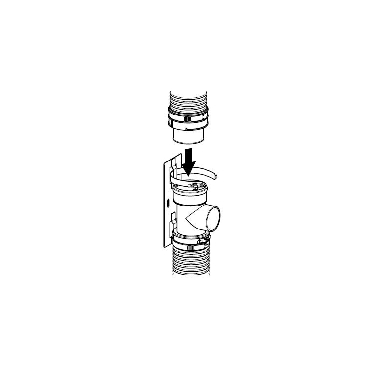 Immagine di Vaillant Connessione T per intubamento tra coassiale 80/125mm a tubo flessibile 100mm 0020016408