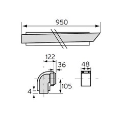 Immagine di Vaillant Terminale antivento telescopico e curva 90° 0020202780