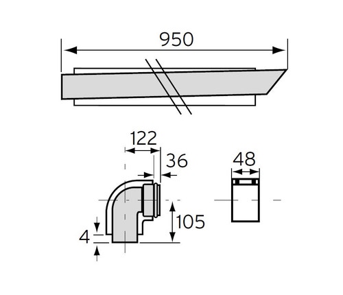 Immagine di Vaillant Terminale antivento telescopico e curva 90° 0020202780