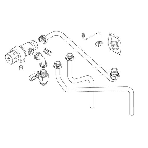 Immagine di Vaillant Kit integrazione solare completo di valvola termostatica manuale, tubi di collegamento e comando in scheda (X32) 0020202036