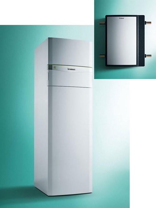 Immagine di Vaillant flexoCOMPACT exclusive W/W 11 kW 230V Pompa di calore geotermica a basamento acqua/acqua combinata + fluoCOLLECT 0020237948