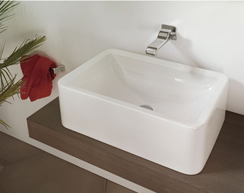 Immagine di Flaminia NILE 62 lavabo L.62 H.20 cm da appoggio, con troppopieno, colore bianco finitura lucido NL62H20