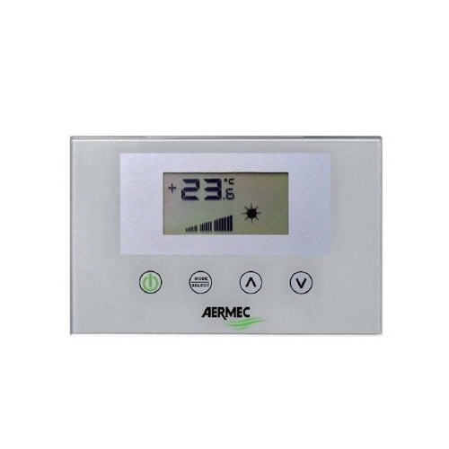 Immagine di Aermec VMF pannello di controllo, Interfaccia utente a parete sistema colore grigio chiaro VMF-E4