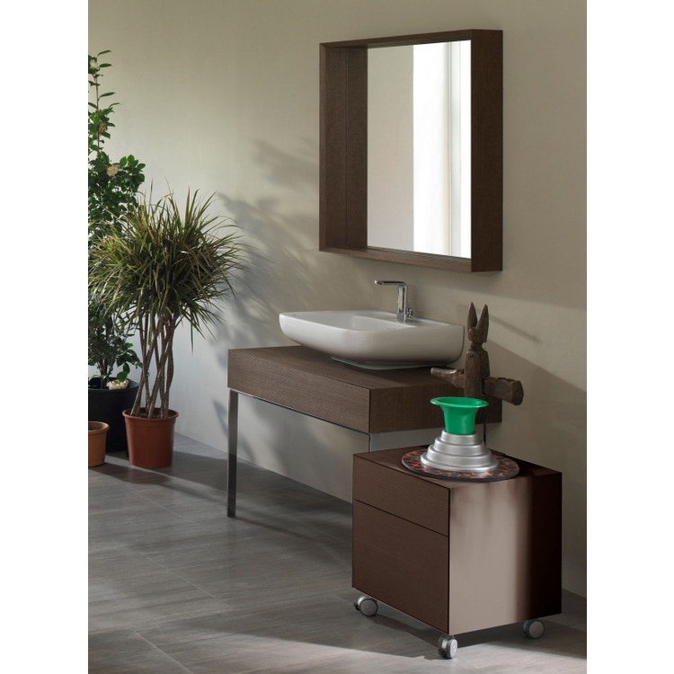 Flaminia F68081NE FORTY6 mensola L.110 P.46 H.10 cm, per lavabo Nuda 85  (art.5080-5081), colore nero finitura lucido