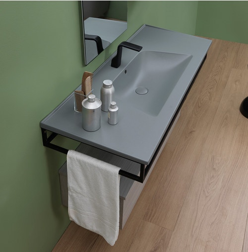 Immagine di Flaminia BLOOM struttura sospesa in metallo per consolle bloom 105, colore nero finitura opaco BM105SNE