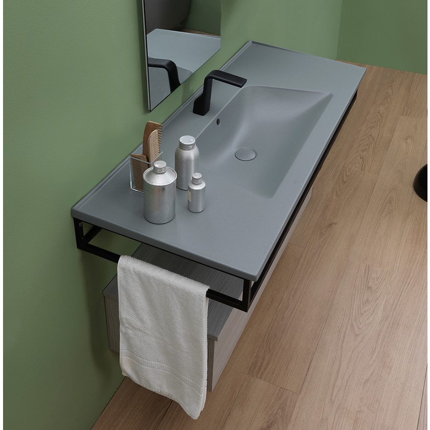 Immagine di Flaminia BLOOM struttura sospesa in metallo per consolle bloom 105, colore nero finitura opaco BM105SNE