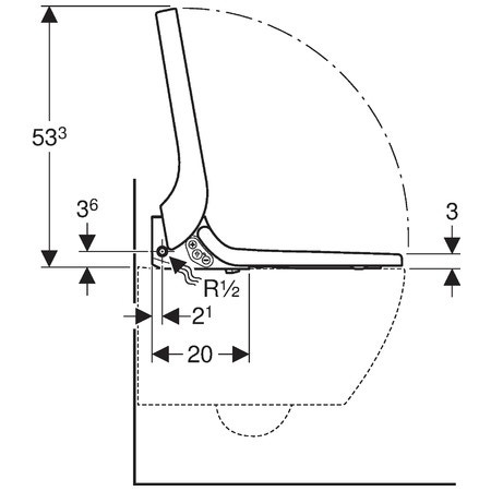 Immagine di Geberit AQUACLEAN TUMA COMFORT sedile con funzione bidet e chiusura ammortizzata, colore bianco con cover finitura acciaio inox spazzolato 146.270.FW.1
