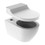 Immagine di Geberit AQUACLEAN TUMA COMFORT sedile con funzione bidet e chiusura ammortizzata, colore bianco con cover finitura acciaio inox spazzolato 146.270.FW.1