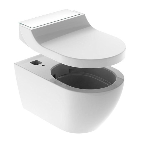 Immagine di Geberit AQUACLEAN TUMA COMFORT sedile con funzione bidet e chiusura ammortizzata, colore bianco con cover colore bianco finitura vetro lucido 146.270.SI.1