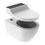 Immagine di Geberit AQUACLEAN TUMA COMFORT sedile con funzione bidet e chiusura ammortizzata, colore bianco con cover colore nero finitura vetro lucido 146.270.SJ.1