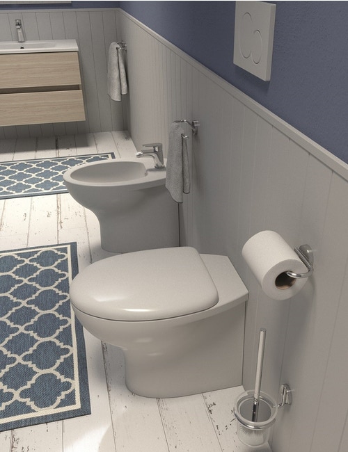 Immagine di Ponsi Bagno completo, finitura mobile effetto legno colore olmo SMILE2-O
