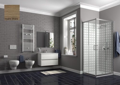 Immagine di Ponsi Bagno completo, finitura mobile effetto legno colore rovere chiaro SMILE2-N