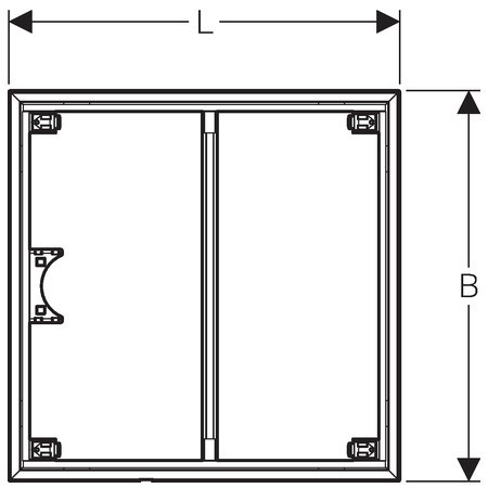 Immagine di Geberit telaio d'installazione per superficie doccia 100x100 cm, per 4 piedi di supporto 154.480.00.1